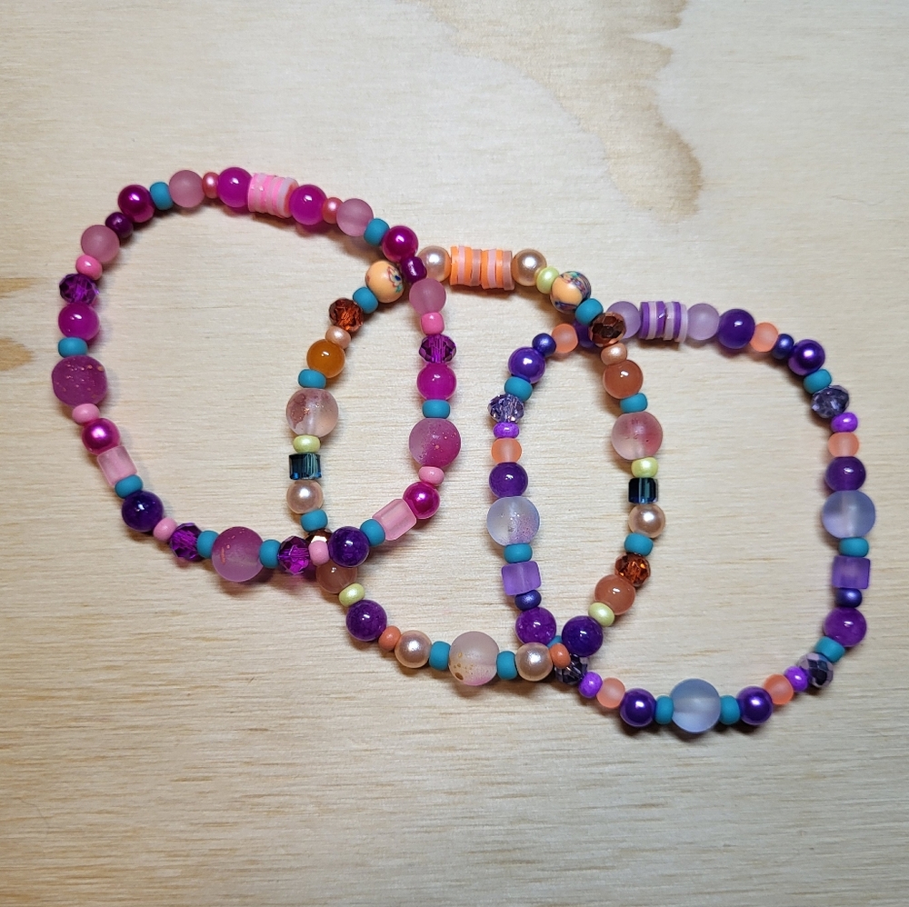 Cayman Lagoon- Set Of 3 Bracelets, Size 7.5"
